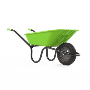 Wheelbarrow 5000 Go Lime Green Polypro 90L Puncture Proof Tyre